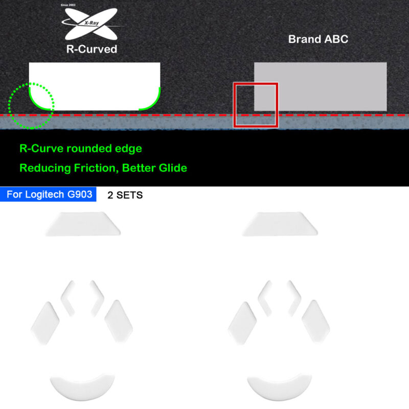 R-Curve mouse skates for Logitech G903